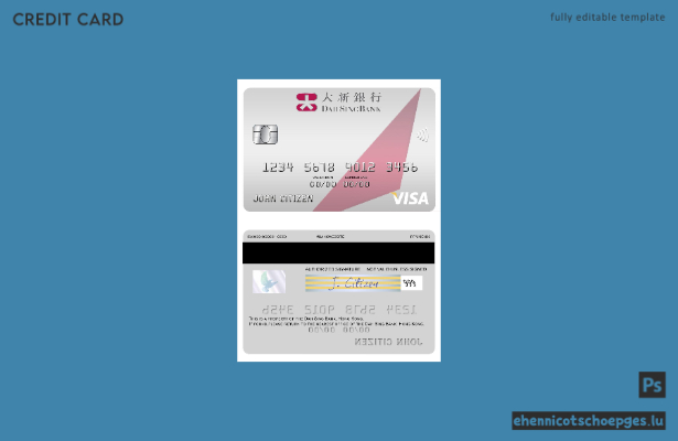 Beispielvorschau für eine Visumkarte der Hong Kong Dah Sing Bank